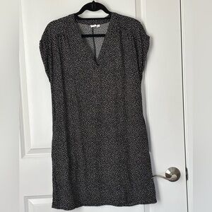 GAP Black Small Dress with White Micro Dot Print